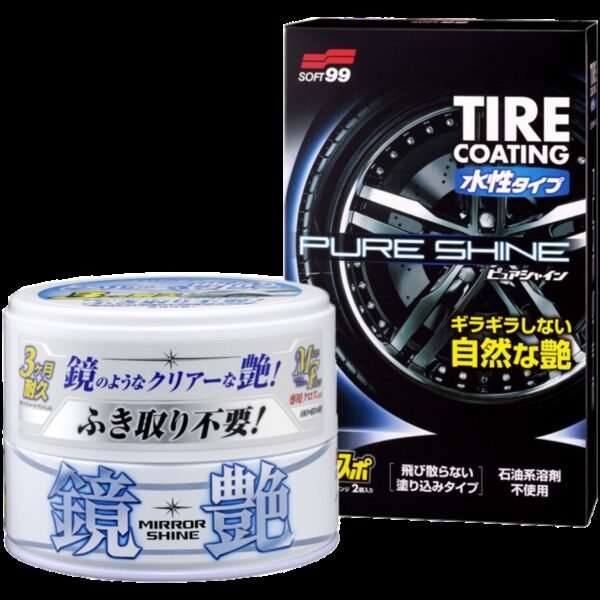 SOFT99 Mirror Shine Wax Light 200g + Tire Coating "PURE SHINE"